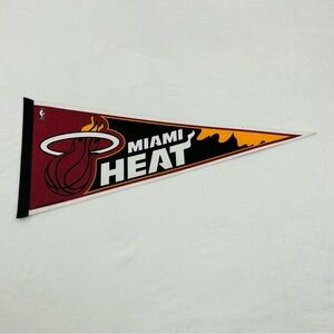 Retro Y2K 2000s Miami Heat NBA Basketball Classic Felt Pennant Banner Flag 30”